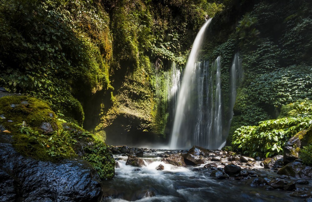 waterfall in Benanag Stokel on Lombok